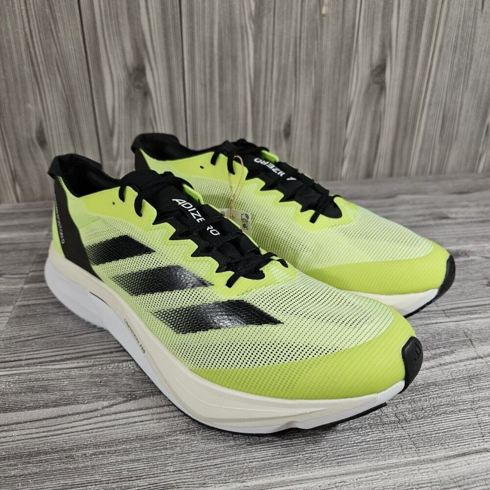 Adidas Adizero Boston 12 M Black/Lemon Marathon Running - HP9705 - Men's Size 12
